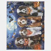 Bernedoodle Halloween Griezelen Fleece Deken (Voorkant)