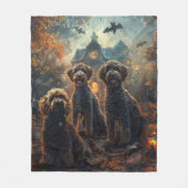 Bernedoodle Halloween Nacht Doggy Delight Fleece Deken (Voorkant)