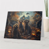 Bernedoodle Halloween Nacht Doggy Delight Kaart (Voorkant)