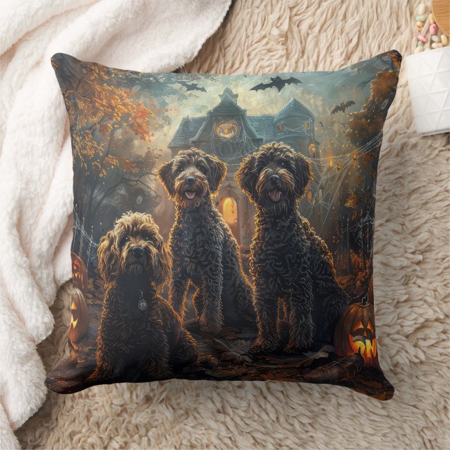 Bernedoodle Halloween Nacht Doggy Delight Kussen (Deken)