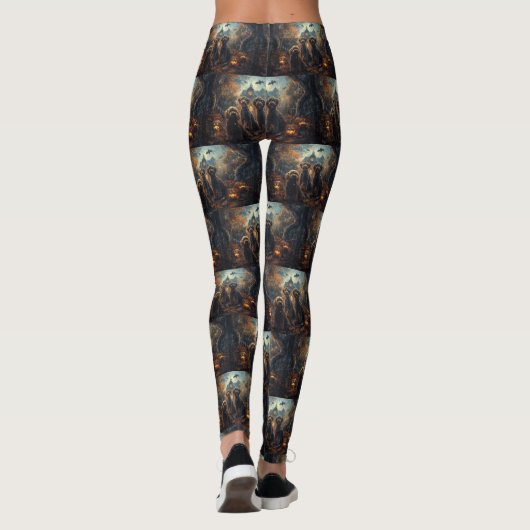 Bernedoodle Halloween Nacht Doggy Delight Leggings (Achterkant)
