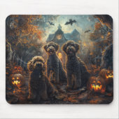 Bernedoodle Halloween Nacht Doggy Delight Muismat (Voorkant)