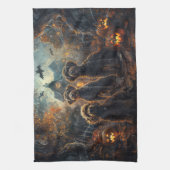 Bernedoodle Halloween Nacht Doggy Delight Theedoek (Verticaal)