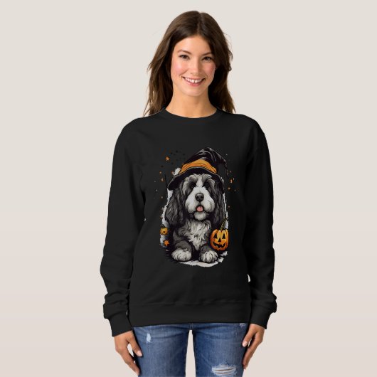 Bernedoodle Halloween Schattige en Spooky Doodle D Trui (Voorkant volledig)