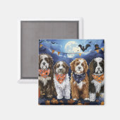 Bernedoodle Halloween Spokenkelig Magneet (Voorkant / Achterkant)