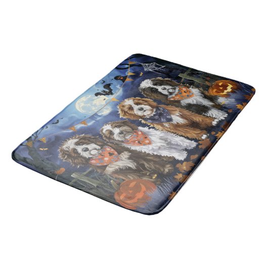 Bernedoodle Halloween Spooky Badmat (Gekanteld)