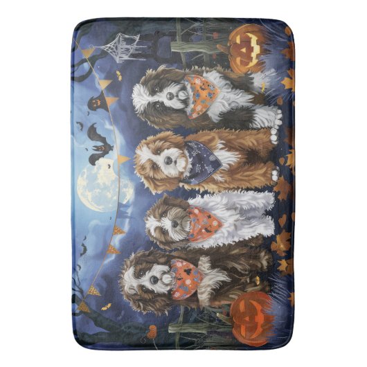Bernedoodle Halloween Spooky Badmat (Voorkant Verticaal)