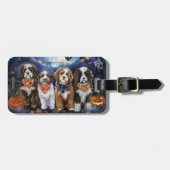 Bernedoodle Halloween Spooky Bagagelabel (Voorkant horizontaal)