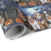 Bernedoodle Halloween Spooky Cadeaupapier (Rol Hoek)