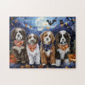 Bernedoodle Halloween Spooky Legpuzzel (Horizontaal)