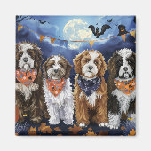 Bernedoodle Halloween Spooky Magneet (Voorkant)