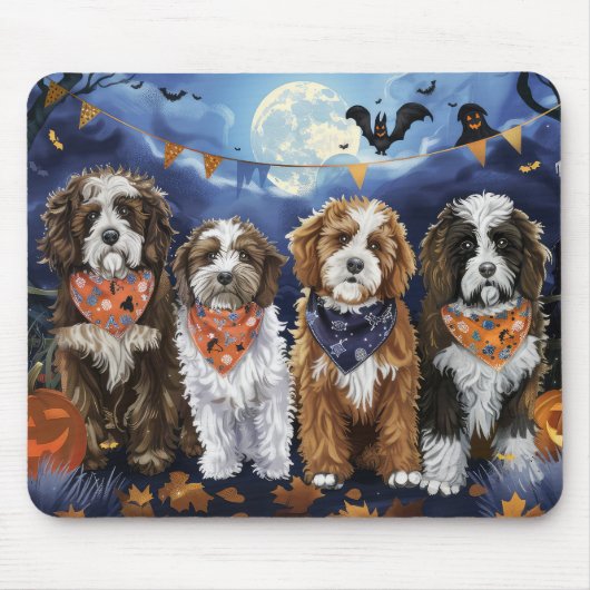 Bernedoodle Halloween Spooky Muismat (Voorkant)