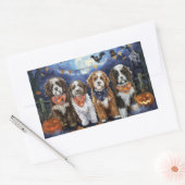 Bernedoodle Halloween Spooky Rechthoekige Sticker (Envelop)