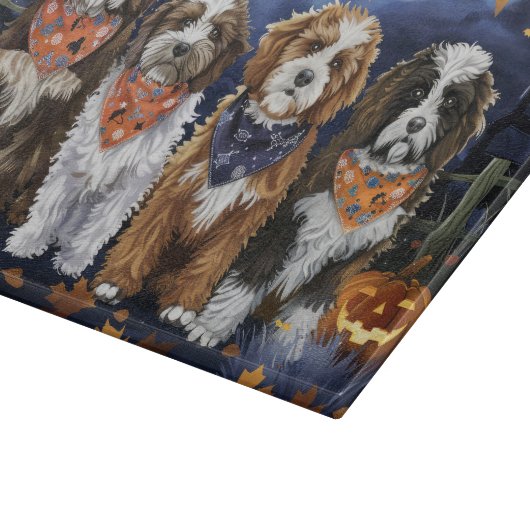 Bernedoodle Halloween Spooky Snijplank (Hoek)