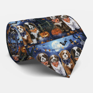 Bernedoodle Halloween Spooky Stropdas