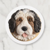 Bernedoodle-hond 3D-geïnspireerd Bedankjes Labels (Voorkant)
