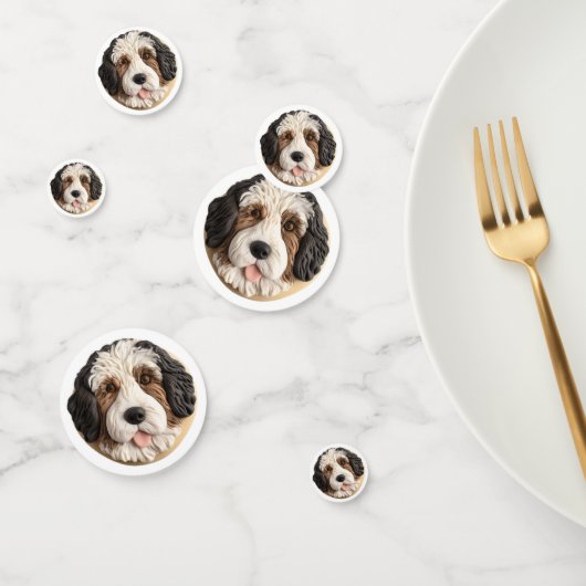 Bernedoodle Hond 3D geïnspireerd Confetti (Groep)