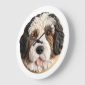 Bernedoodle Hond 3D Geïnspireerd Grote Klok (Hoek)