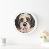 Bernedoodle Hond 3D Geïnspireerd Grote Klok (Huis)