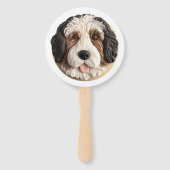 Bernedoodle Hond 3D geïnspireerd Handwaaier (Voorkant)