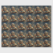 Bernedoodle hond achtbaan Kerstmis  Cadeaupapier (Vlak)