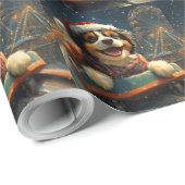 Bernedoodle hond achtbaan Kerstmis  Cadeaupapier (Rol Hoek)