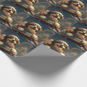 Bernedoodle hond achtbaan Kerstmis  Cadeaupapier (Hoek)