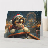 Bernedoodle hond achtbaan Kerstmis Kaart (Voorkant)