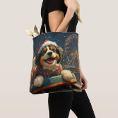 Bernedoodle hond achtbaan Kerstmis  Tote Bag (Dichtbij)