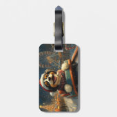 Bernedoodle Hond Achterbaan Kerst  Bagagelabel (Achterkant verticaal)