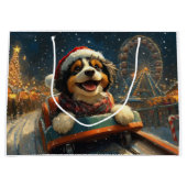 Bernedoodle Hond Achterbaan Kerst Groot Cadeauzakje (Voorkant)