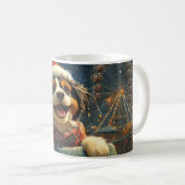 Bernedoodle Hond Achterbaan Kerst  Koffiemok (Voorkant rechts)