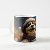 Bernedoodle Hond Achterbaan Kerst  Koffiemok (Voorkant links)