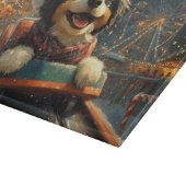 Bernedoodle Hond Achterbaan Kerst  Snijplank (Hoek)