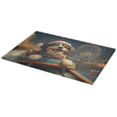 Bernedoodle Hond Achterbaan Kerst  Snijplank (Hoek)