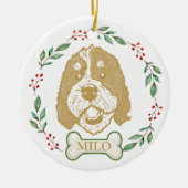 Bernedoodle Hond Gepersonaliseerde Handtekening Keramisch Ornament (Voorkant)