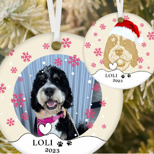 Bernedoodle Hond Gepersonaliseerde Handtekening Keramisch Ornament