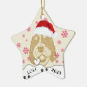 Bernedoodle Hond Gepersonaliseerde Handtekening Keramisch Ornament (Links)