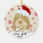 Bernedoodle Hond Gepersonaliseerde Handtekening Keramisch Ornament (Voorkant)