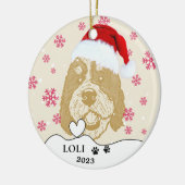 Bernedoodle Hond Gepersonaliseerde Handtekening Keramisch Ornament (Links)