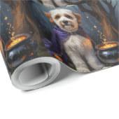 Bernedoodle Hond grillig Halloween schilderij Cadeaupapier (Rol Hoek)