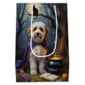 Bernedoodle Hond grillig Halloween schilderij Medium Cadeauzakje (Achterkant)