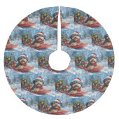 Bernedoodle Hond in Sledge Laat het Sneeuw Kerstmi Kerstboom Rok (Voorkant)