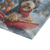 Bernedoodle Hond in Sledge Laat het Sneeuw Kerstmi Snijplank (Hoek)