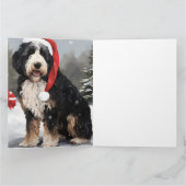 Bernedoodle Hond in Sneeuw Kerstmis Kaart (Binnen)