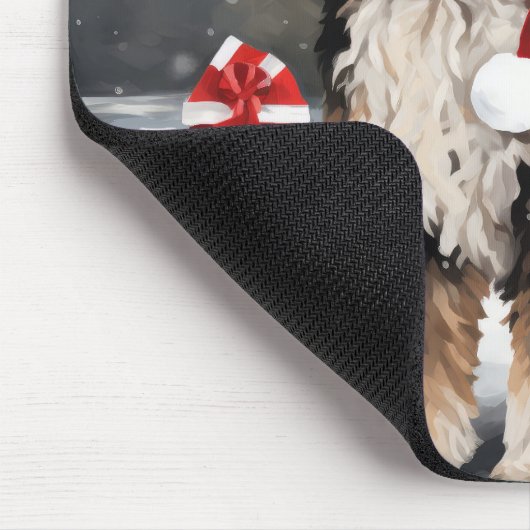 Bernedoodle Hond in Sneeuw Kerstmis Muismat (Hoek)