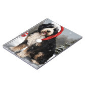 Bernedoodle Hond in Sneeuw Kerstmis Notitieboek (Linkerzijde)