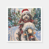 Bernedoodle hond kerst servet (Voorkant)