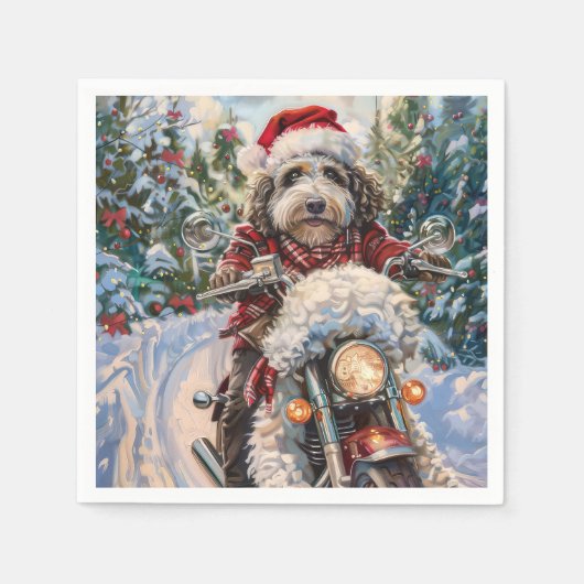 Bernedoodle hond kerst servet (Voorkant)