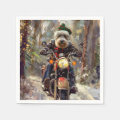 Bernedoodle Hond Kerstmis Servet (Voorkant)